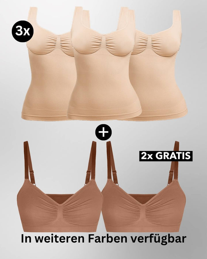 PREMIUM InvisiShape - Top mit breiten Trägern & InvisiBra "Soft" 1.0 - 5er Set