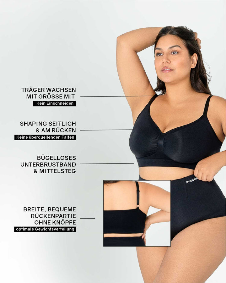 InvisiBra "Soft" 1.0 - Bügelloser BH zum Reinschlüpfen - 3er Set